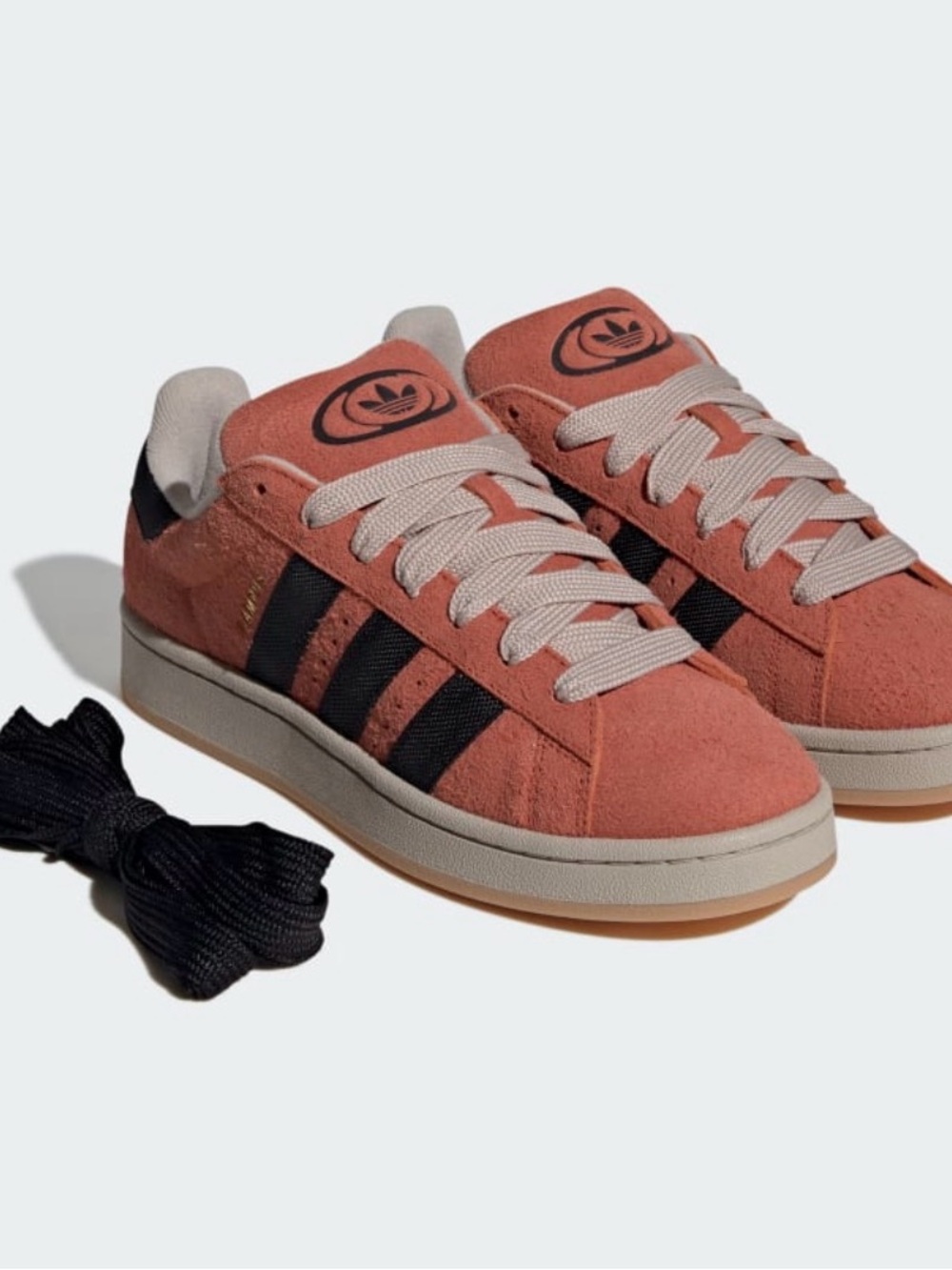 Adidas Men’s Size 10 Campus 00s Red Rust Suede Sneakers with Black Stripes